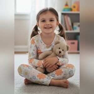 NEW! Poppy & Clay Kids Toddler Girl Floral Zen Bamboo Pajama Set sz 24month NWT